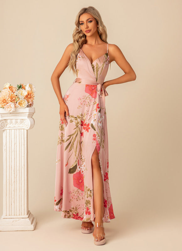 Robe Chic Longue Florale Rose - gallery 1