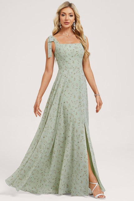 Robe Chic Longue Verte Élégante - gallery 1