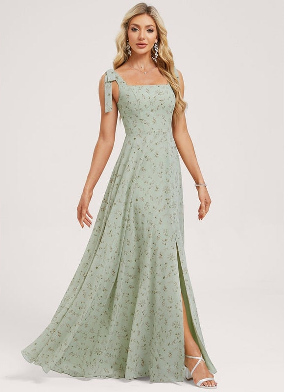 Robe Chic Longue Verte Élégante - gallery 1