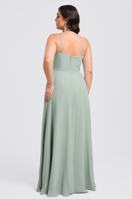 Robe Chic Longue Verte Raffinée - gallery 9
