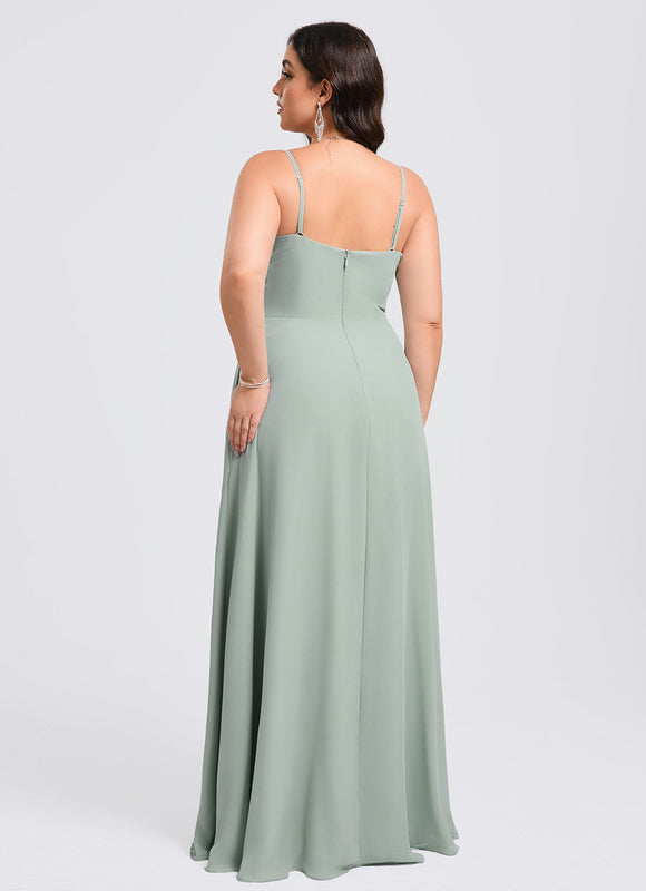Robe Chic Longue Verte Raffinée - gallery 9