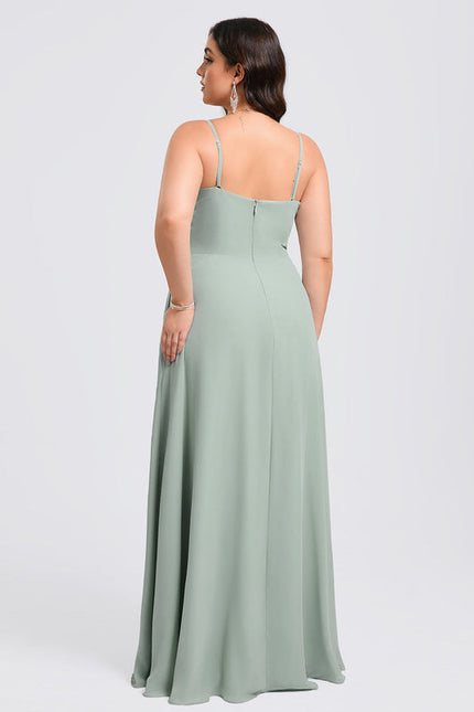 Robe Chic Longue Verte Raffinée - gallery 9