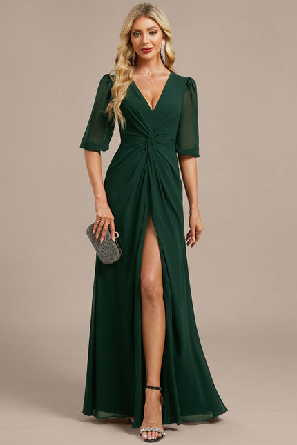 Robe Chic Longue Verte Fluide