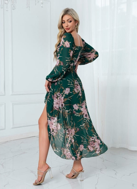 Robe Chic Florale Asymétrique - gallery 1