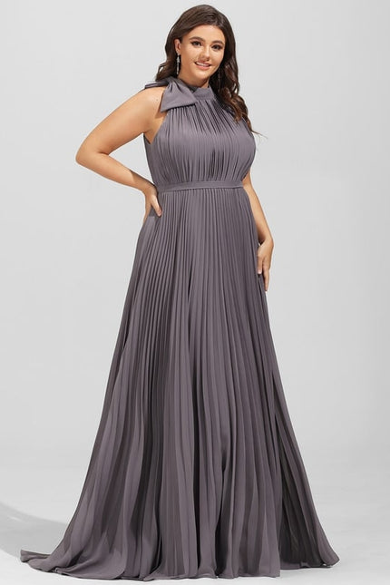 Robe Chic Satiné Taupe - gallery 6