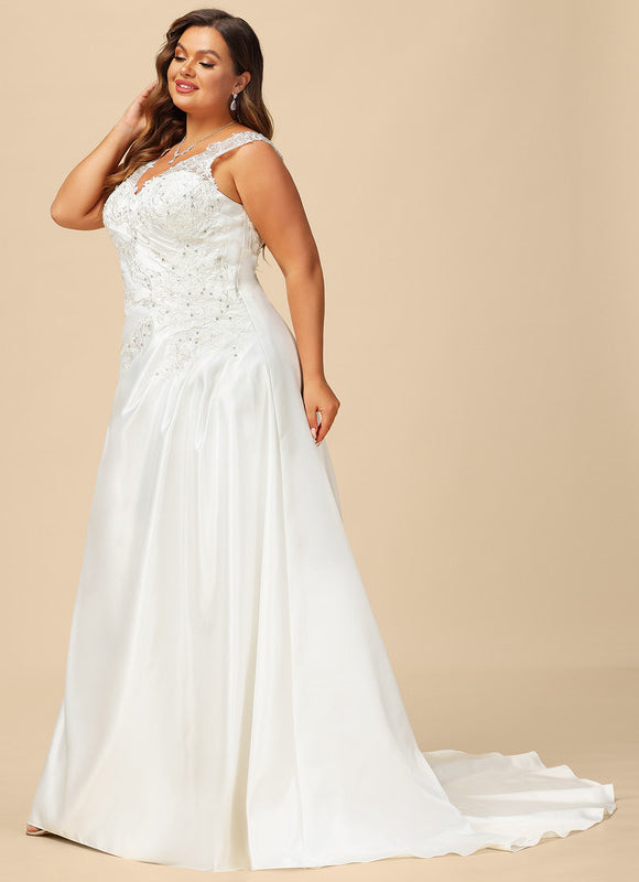 Robe Chic Satinée Traîne - gallery 5
