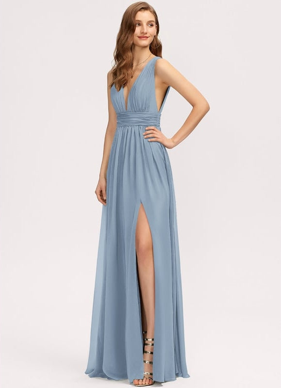 Robe Chic Longue Verte Fluide - gallery 3
