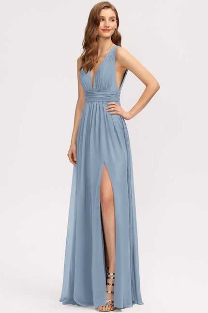 Robe Chic Longue Verte Fluide - gallery 3