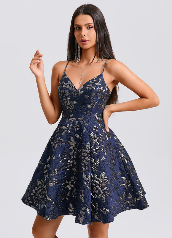 Robe Chic Jacquard À Bretelles - gallery 2