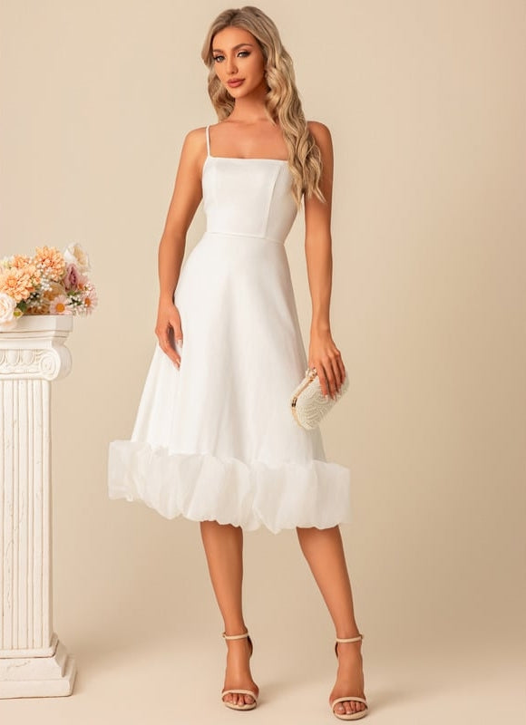 Robe Chic Bleu Ciel Évasée - gallery 5