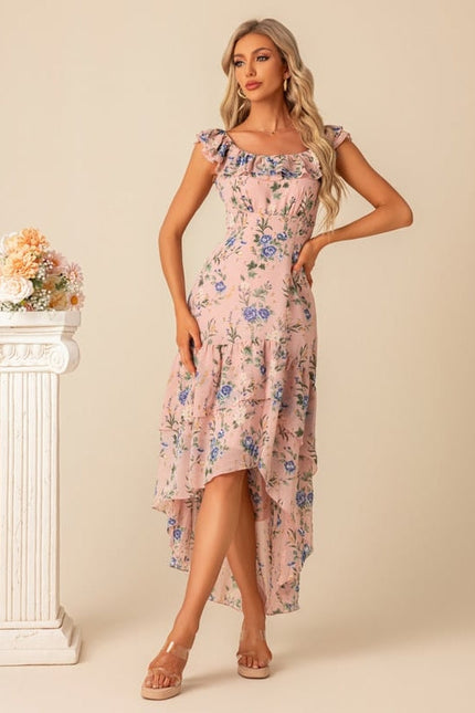 Robe Chic Florale Navy Asymétrique - gallery 9
