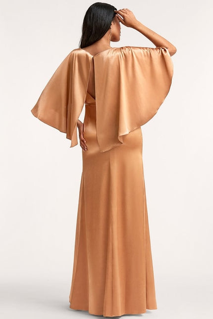 Robe Chic Satin Caramel - gallery 2