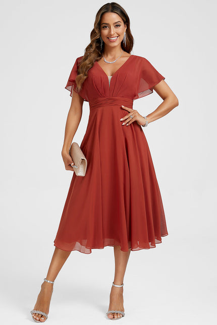 Robe De Cocktail Rouge Pour Mariage Chic - gallery 5