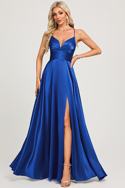Robe Chic Satin Bleue Élégante
