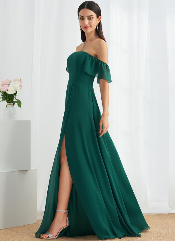 Robe Chic Mousseline Émeraude - gallery 2