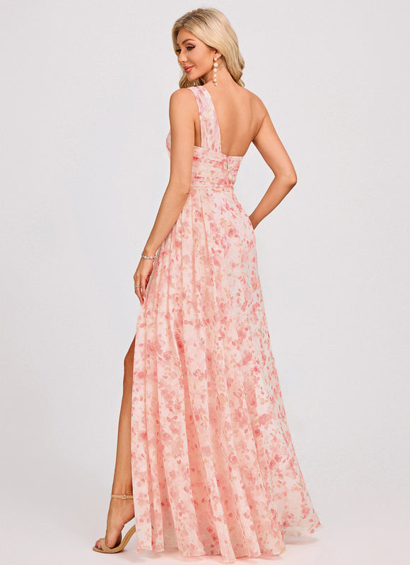 Robe Chic Asymétrique Beige - gallery 5