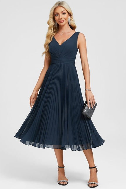 Robe Chic Plissée Sombre