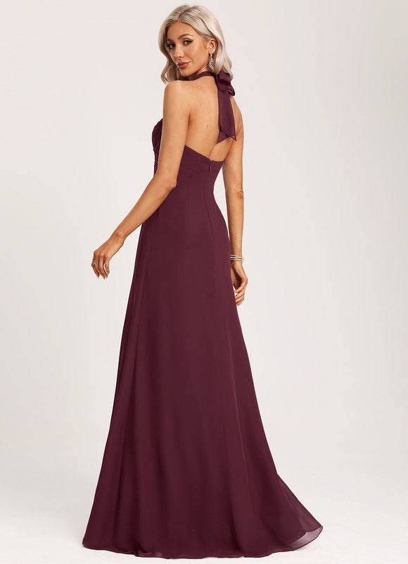 Robe Chic Bleu Drapé - gallery 6