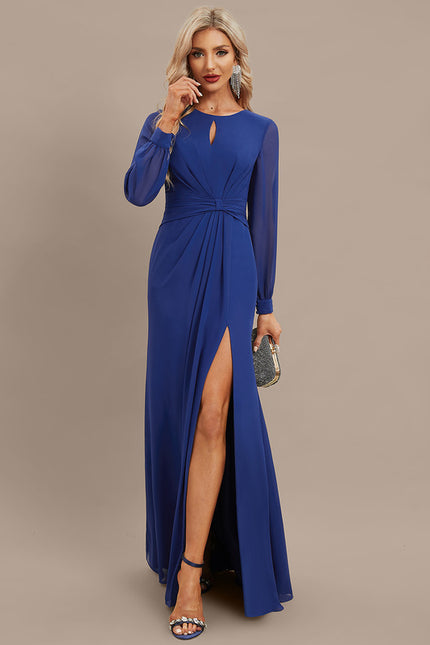 Robe Chic Longue Azur Drapée - gallery 2