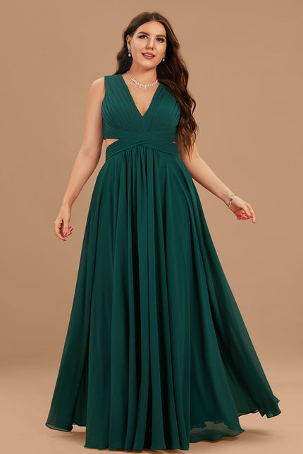 Robe Chic Longue Bordeaux Plissée - gallery 4
