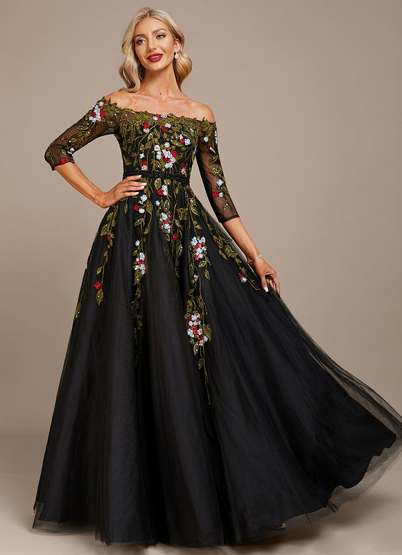 Robe Chic Lueur Florale Sombre - gallery 2