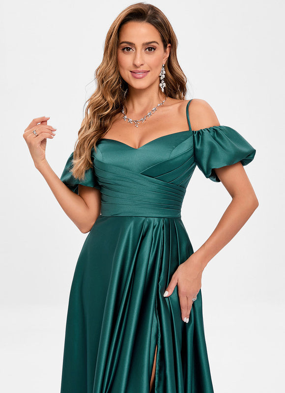 Robe Chic Bleu Royal Satinée - gallery 2