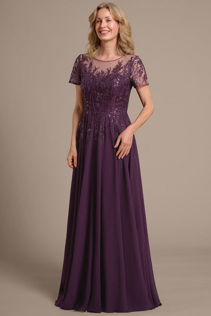 Robe Chic Violette Brodée - gallery 4