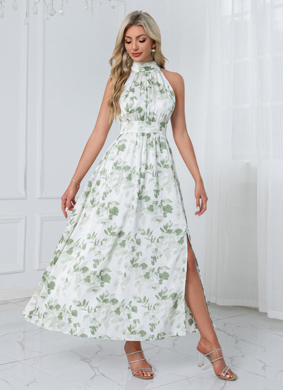 Robe Chic Satinée Verte - gallery 2