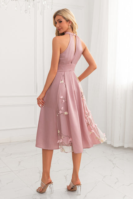 Robe Chic Midi Rose Florale - gallery 1