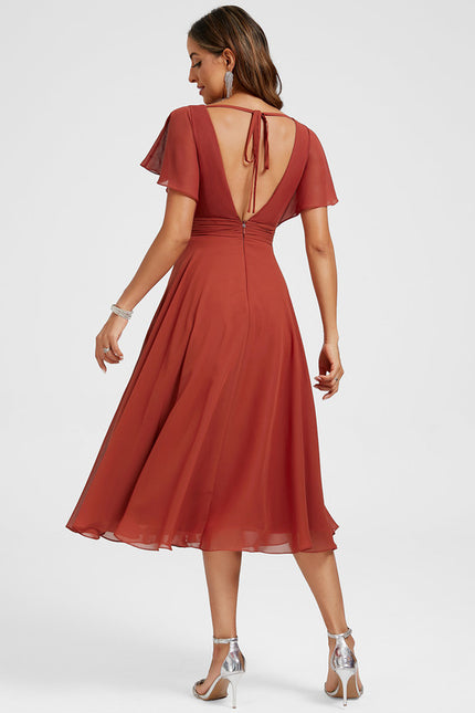 Robe De Cocktail Rouge Pour Mariage Chic - gallery 6