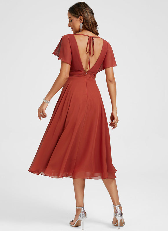 Robe De Cocktail Rouge Pour Mariage Chic - gallery 6