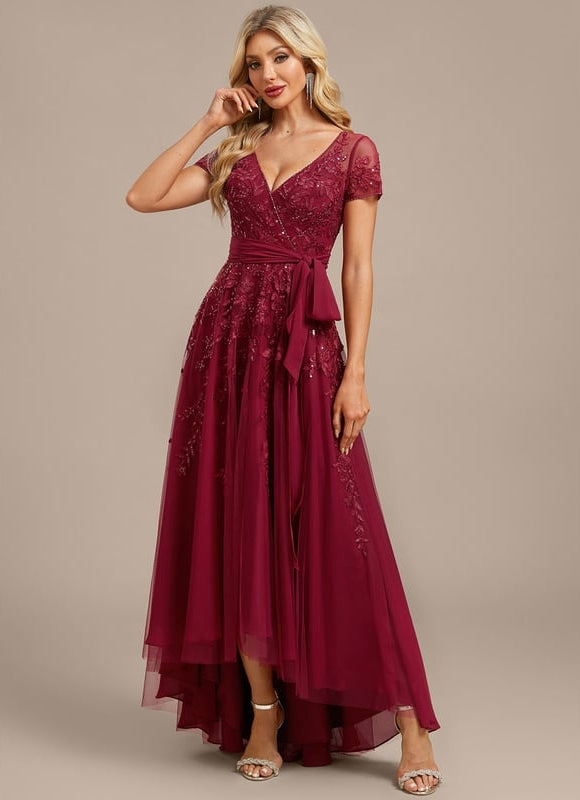 Robe Chic Vaporeuse Bordeaux - gallery 3