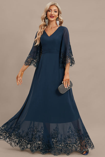 Robe Chic Bleu Nuit Élégante - gallery 2