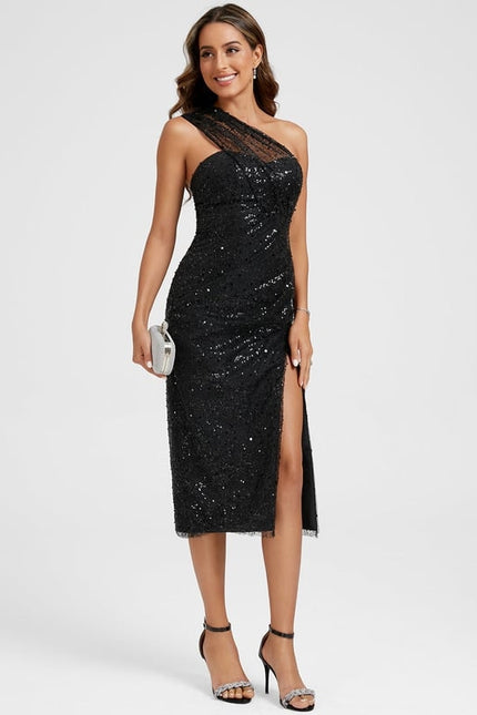 Robe Chic Scintillante Asymétrique - gallery 3