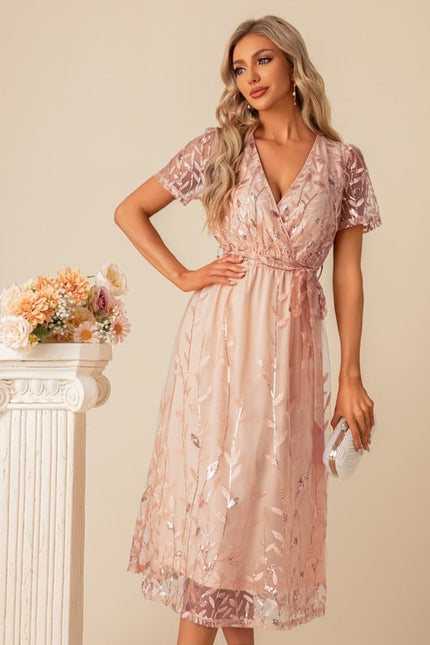 Robe Chic Pailletée V Midi - gallery 1