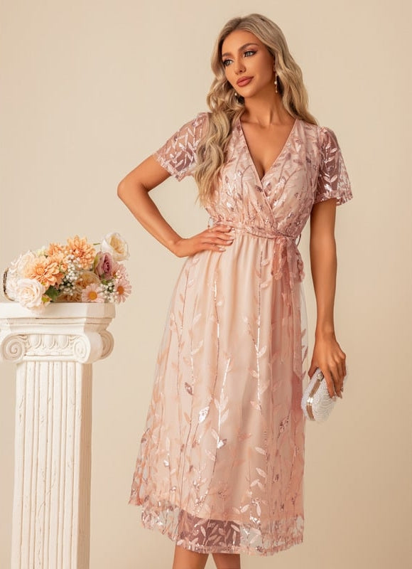 Robe Chic Pailletée V Midi - gallery 1
