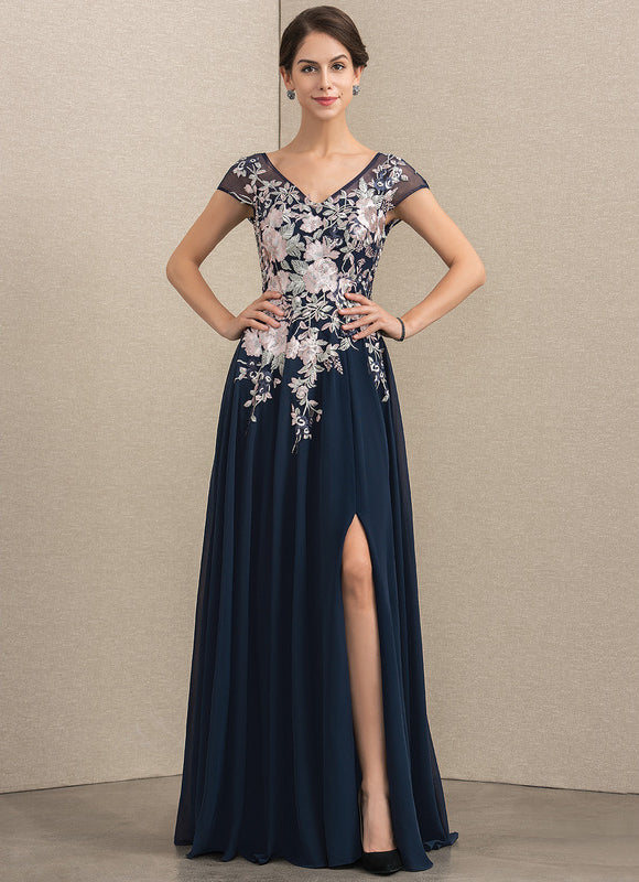 Robe Chic Bleu Marine Dentelle Fluide