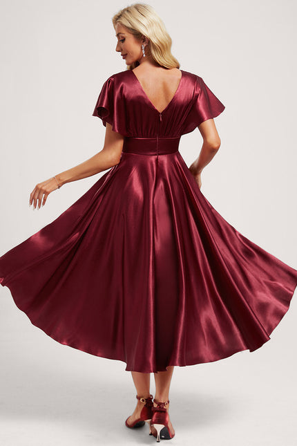 Robe Chic Satinée Rubis - gallery 4