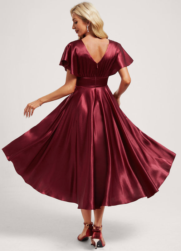 Robe Chic Satinée Rubis - gallery 4