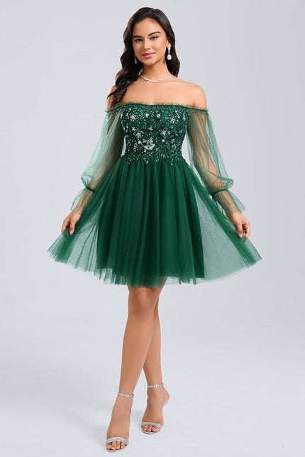 Robe Chic Tulle Verte - gallery 3