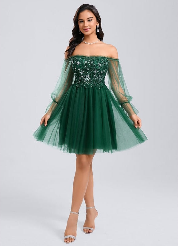 Robe Chic Tulle Verte - gallery 3