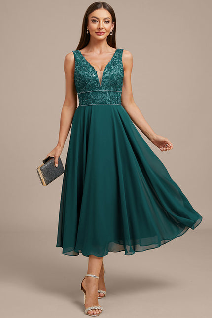 Robe Chic Émeraude Fluide