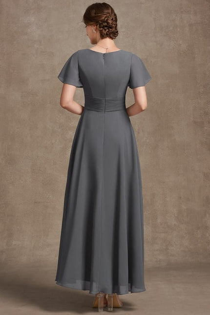Robe Chic Longue Fluide Grise - gallery 4