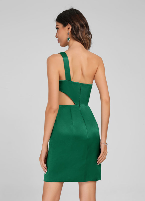 Robe Chic Éclat Vert Satiné - gallery 6