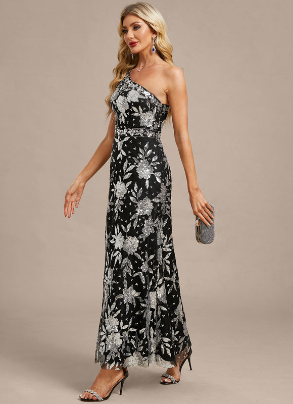 Robe Chic Asymétrique Noire - gallery 4