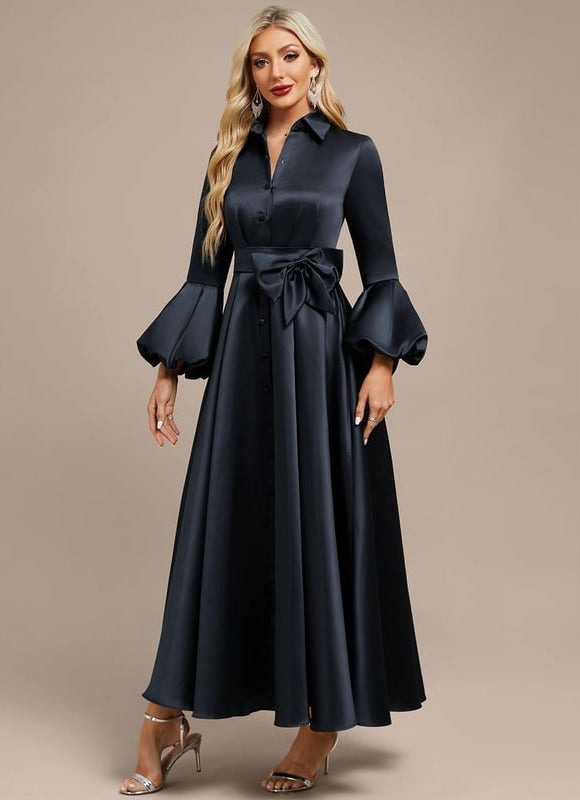 Robe Chic Satinée Longue Élégante