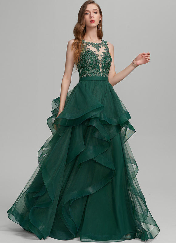 Robe Chic Vert Émeraude À Volants