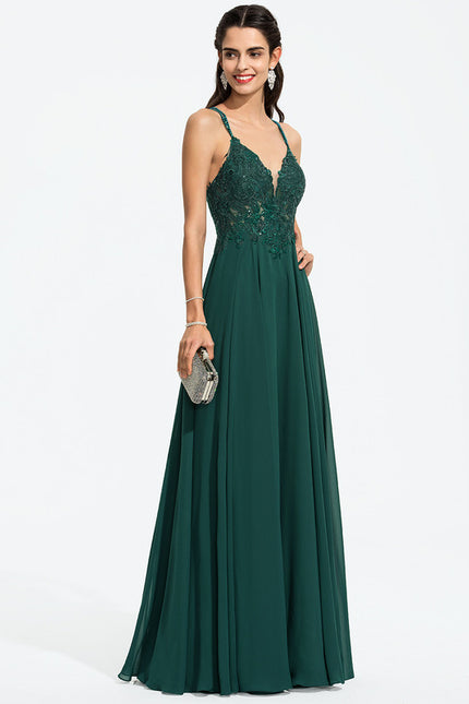 Robe Chic Vert Émeraude Flottante - gallery 5