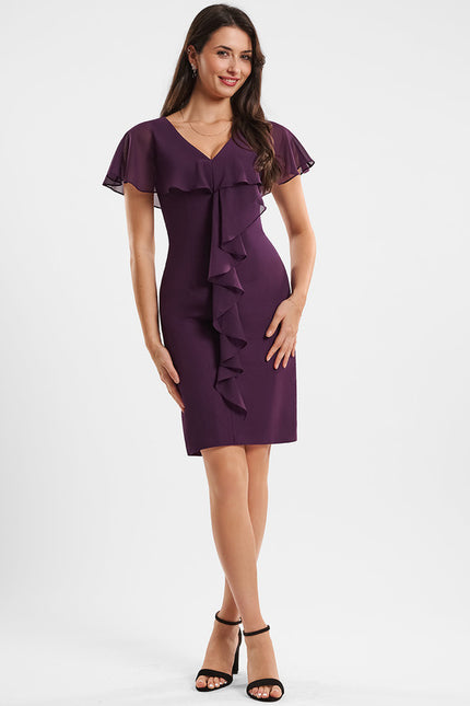 Robe Chic Volants Prune