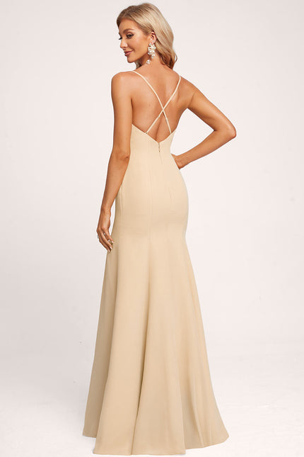 Robe Chic Satinée Beige - gallery 2